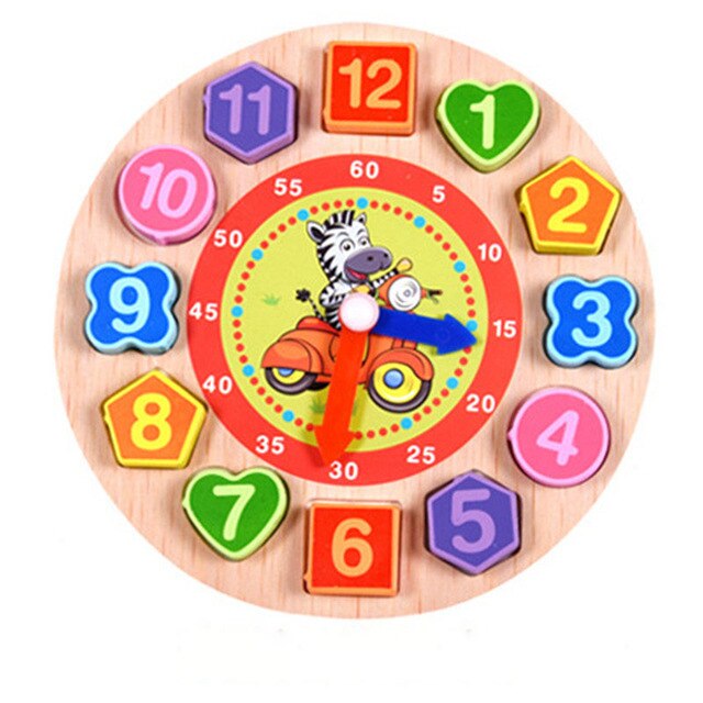 Wooden Clock Puzzle Toy for Learning Time & Numbers