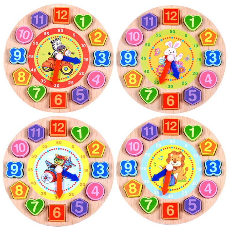 Wooden Clock Puzzle Toy for Learning Time & Numbers