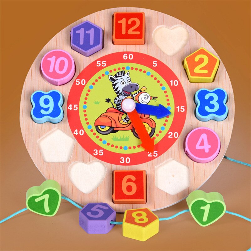 Wooden Clock Puzzle Toy for Learning Time & Numbers