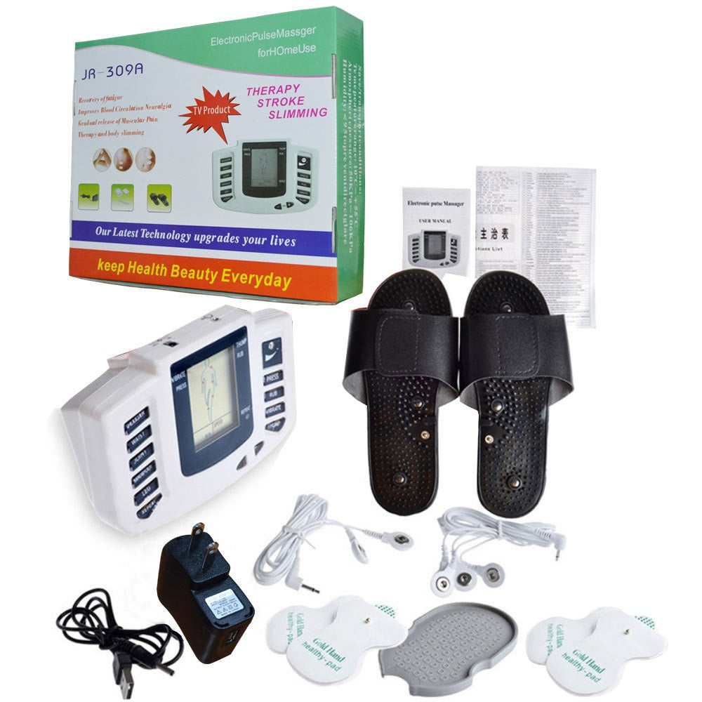 Electronic Pulse Massager with Foot Therapy Slippers