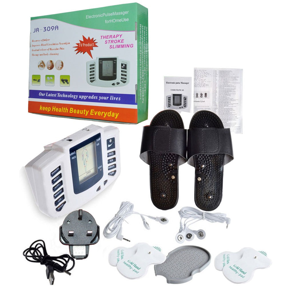 Electronic Pulse Massager with Foot Therapy Slippers