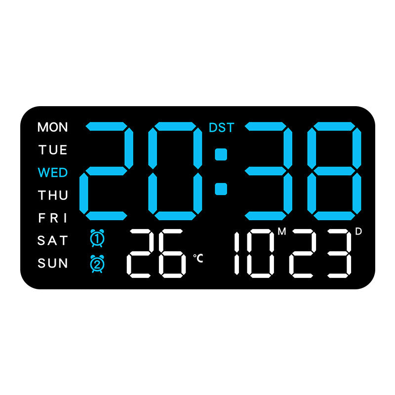 Digital Wall Clock with Time, Temp, Date & Weekday