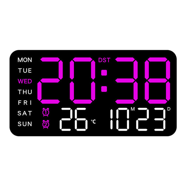 Digital Wall Clock with Time, Temp, Date & Weekday