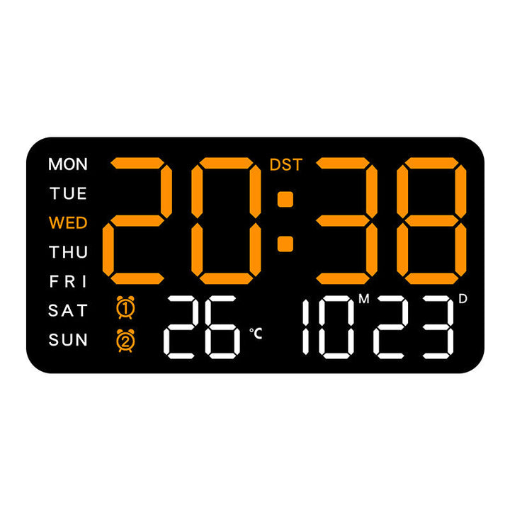Digital Wall Clock with Time, Temp, Date & Weekday