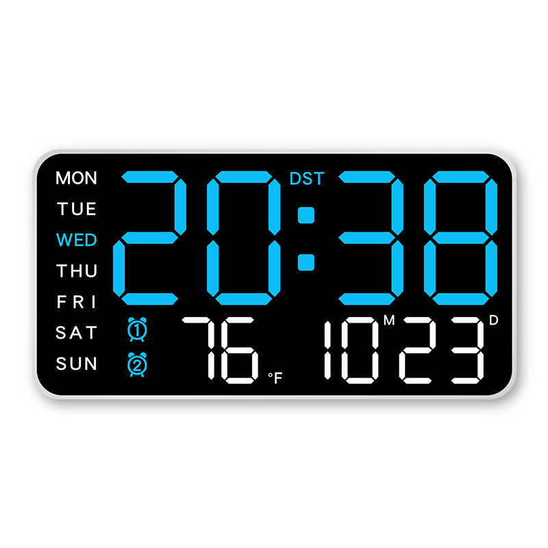 Digital Wall Clock with Time, Temp, Date & Weekday