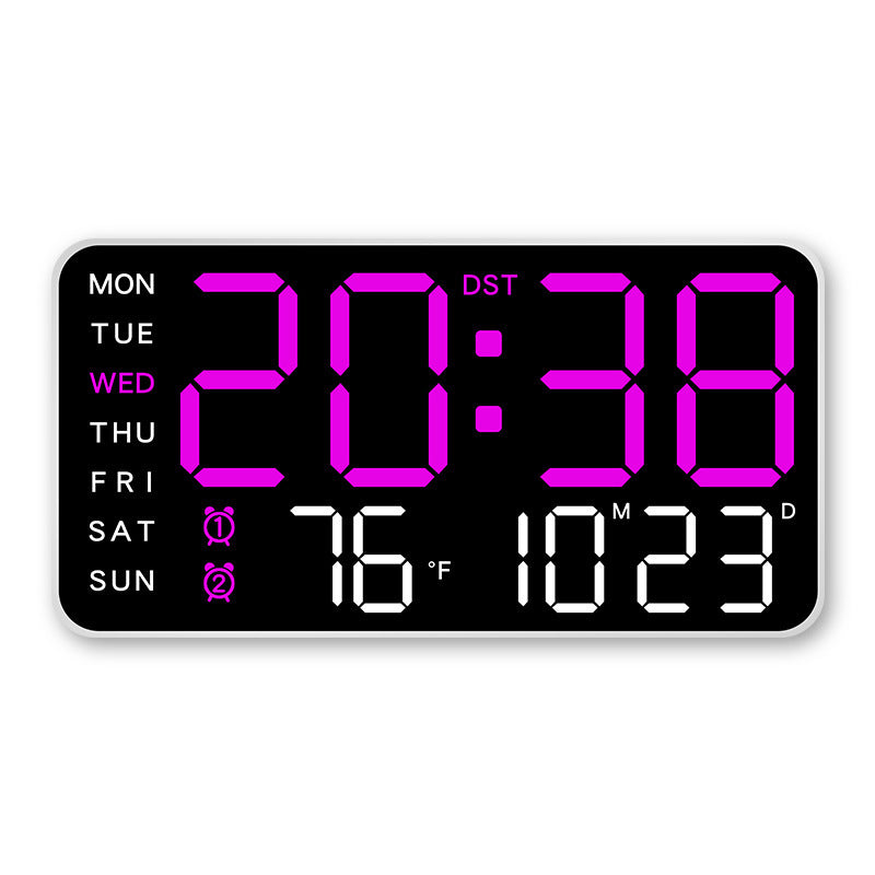 Digital Wall Clock with Time, Temp, Date & Weekday