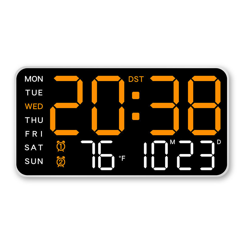 Digital Wall Clock with Time, Temp, Date & Weekday