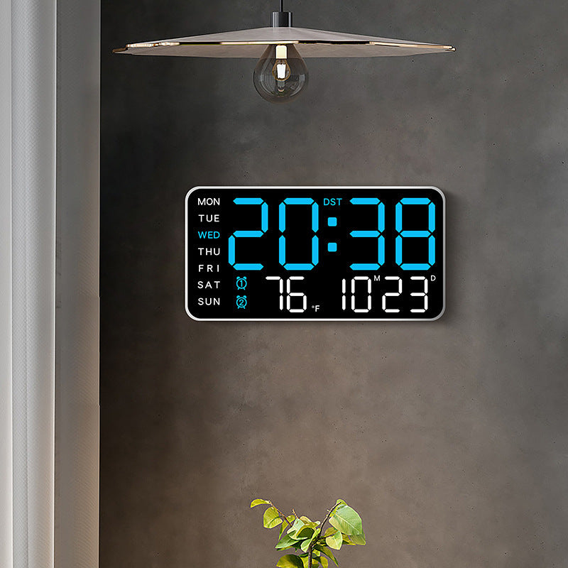 Digital Wall Clock with Time, Temp, Date & Weekday