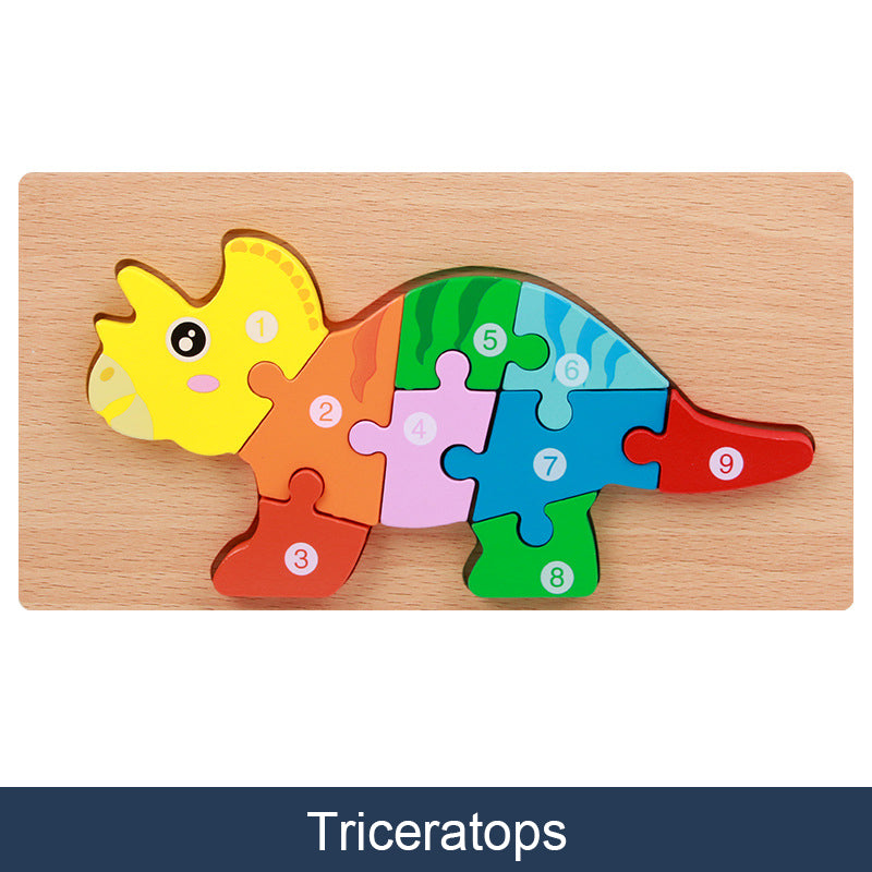 Dinosaur Wooden Puzzle for Fine Motor Skill Building