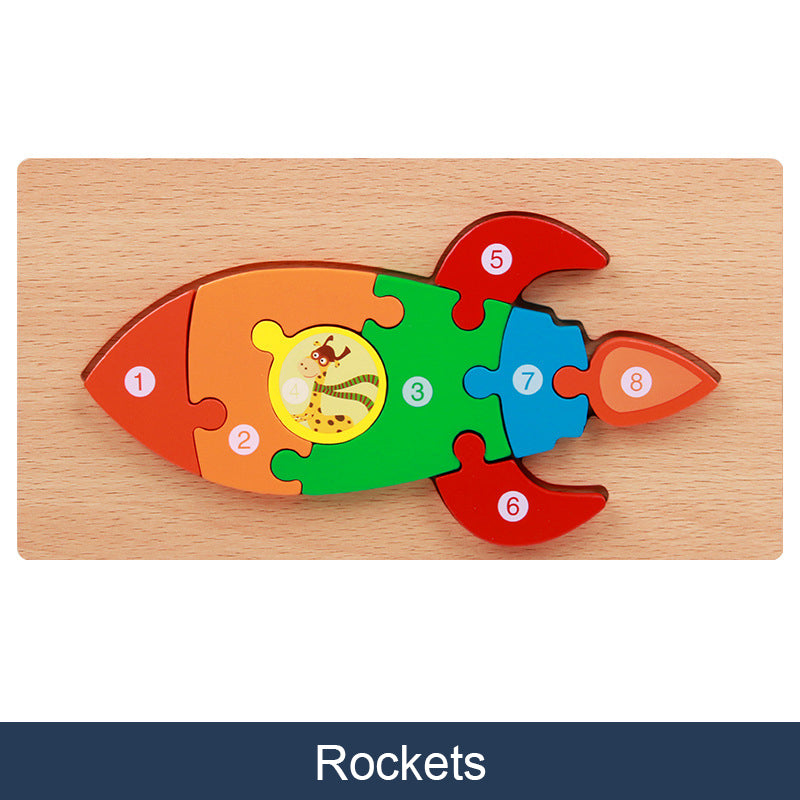 Dinosaur Wooden Puzzle for Fine Motor Skill Building