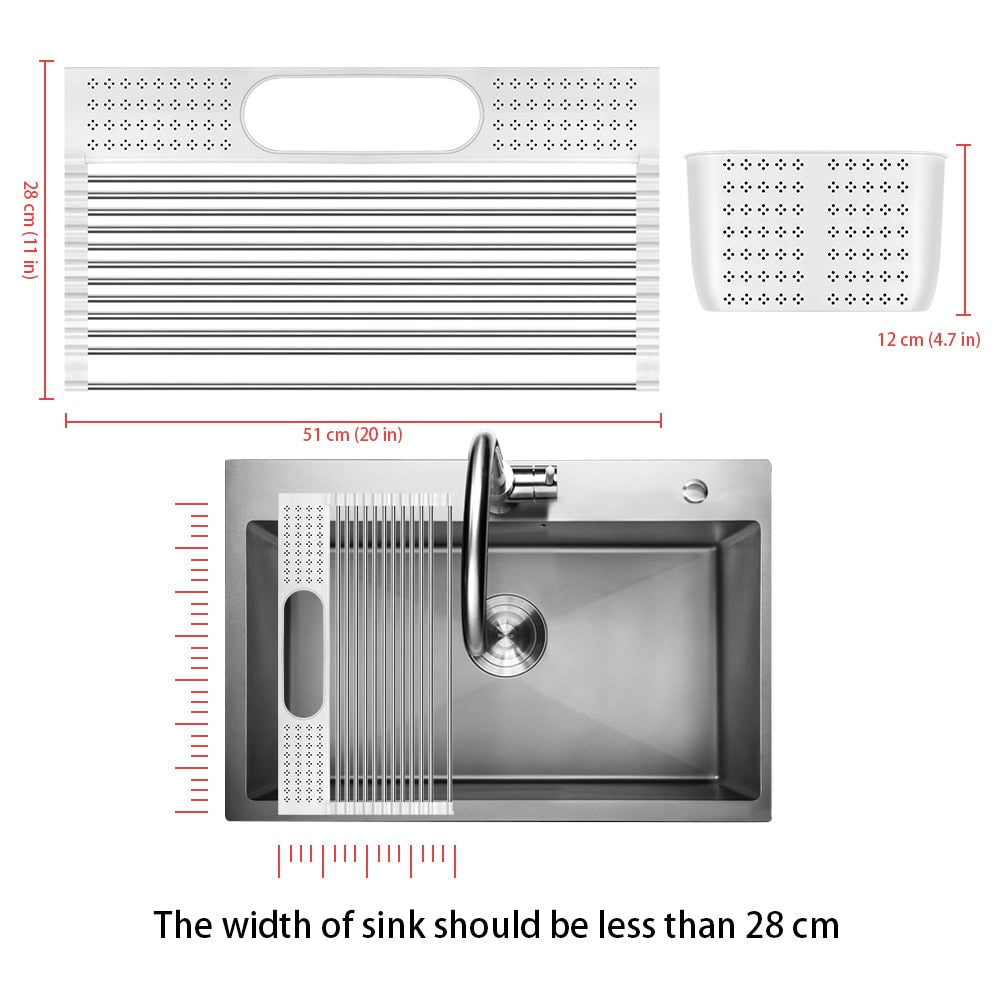 Over Sink Dish Drying Rack Roll-Up Foldable Drainer