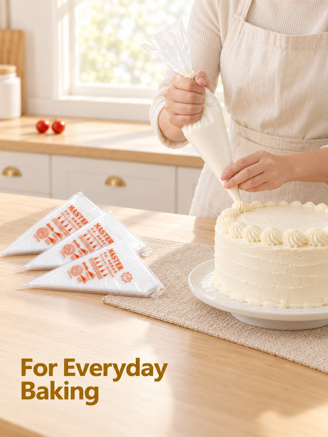 Disposable Piping Bags, 3 Sizes for Cake & Cookie Icing