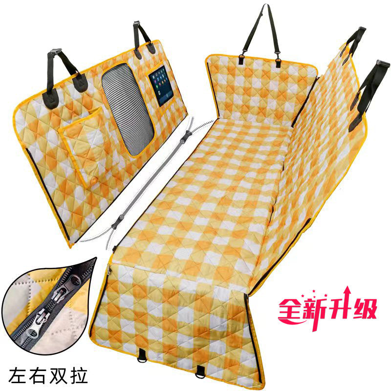 Divisible Rear Car Seat Cover for Pet Hair Protection