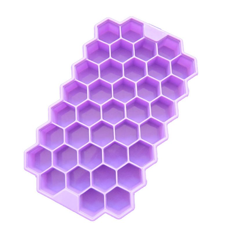 Silicone Honeycomb Ice Cube Tray: 37 Cubes Per Tray