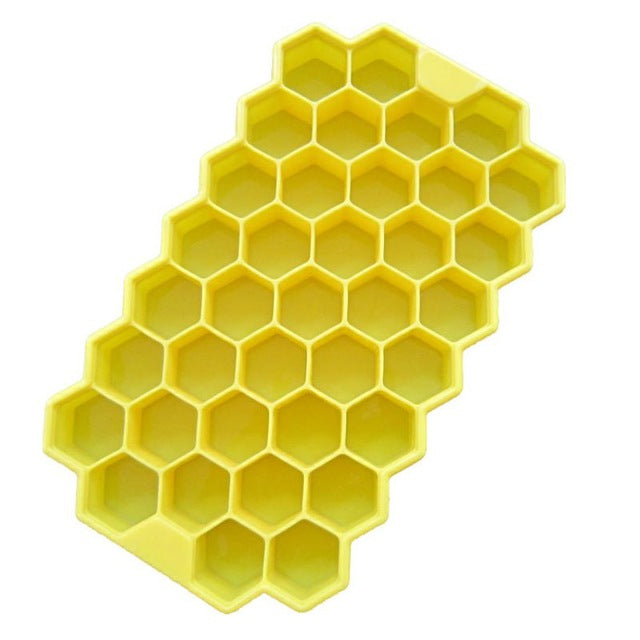 Silicone Honeycomb Ice Cube Tray: 37 Cubes Per Tray
