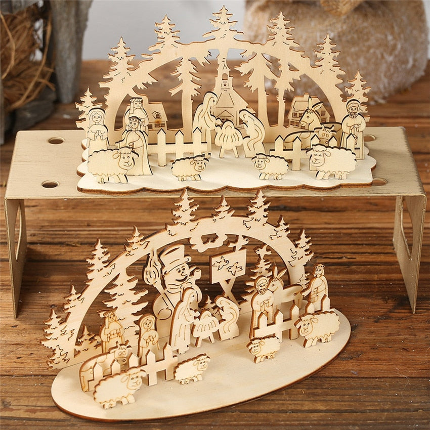DIY Wooden Christmas Nativity Display Decoration Kit