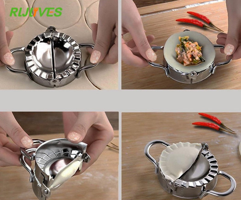 Stainless Steel Dumpling Press Maker with Wrapper Cutter
