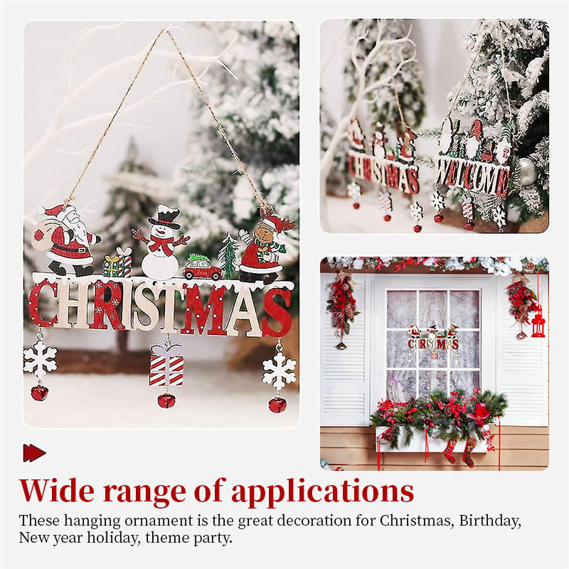 Wooden Christmas Door Sign for Space-Saving Holiday Decor