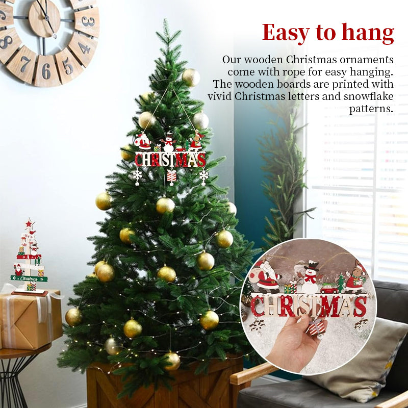 Wooden Christmas Door Sign for Space-Saving Holiday Decor