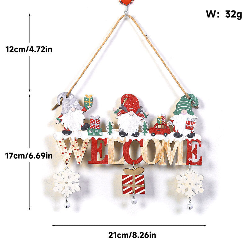 Wooden Christmas Door Sign for Space-Saving Holiday Decor
