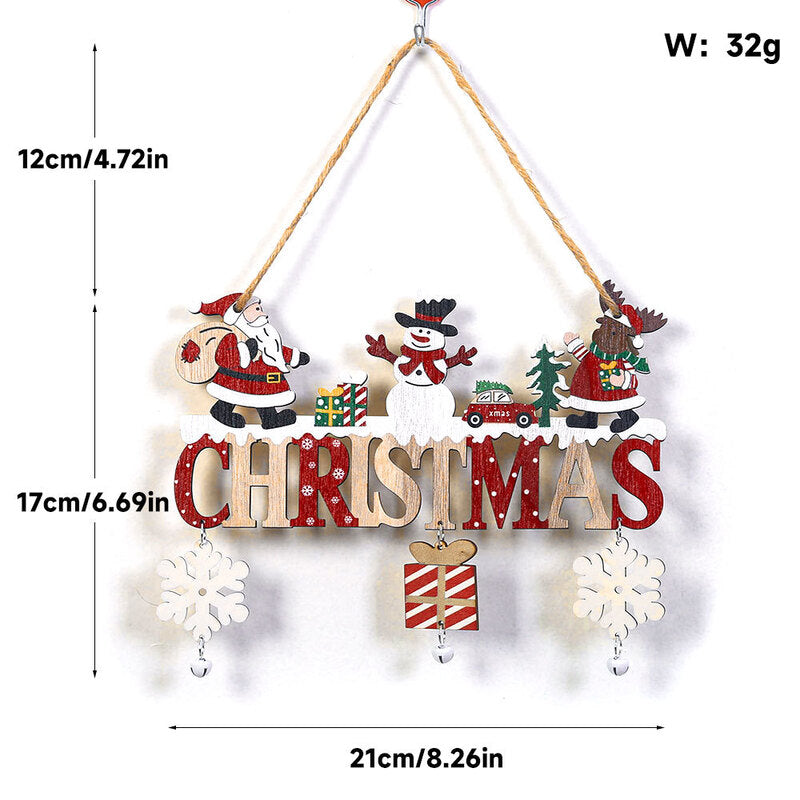 Wooden Christmas Door Sign for Space-Saving Holiday Decor