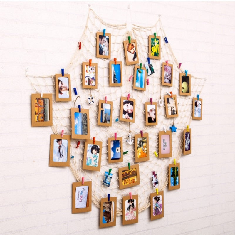 Hanging Photo Display Net for Personalized Wall Decor