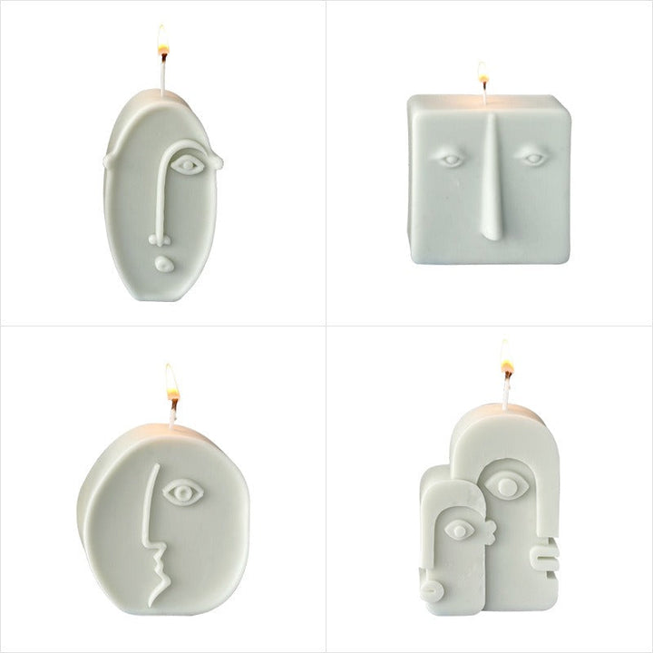 Face Candle Silicone Mold for Modern Sculptural Decor