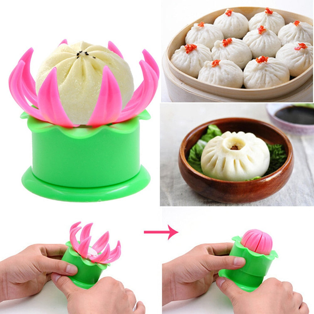 Lotus Dumpling Bun Mold for Pleated Steamed Buns at Home