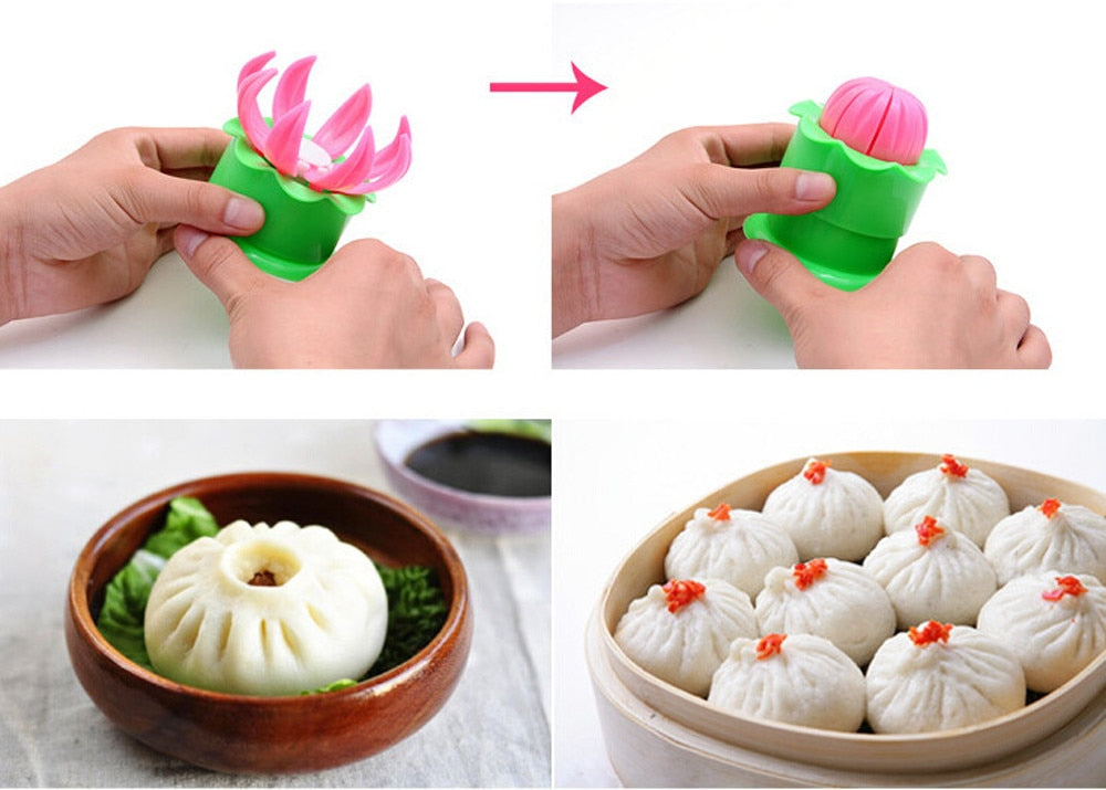 Lotus Dumpling Bun Mold for Pleated Steamed Buns at Home