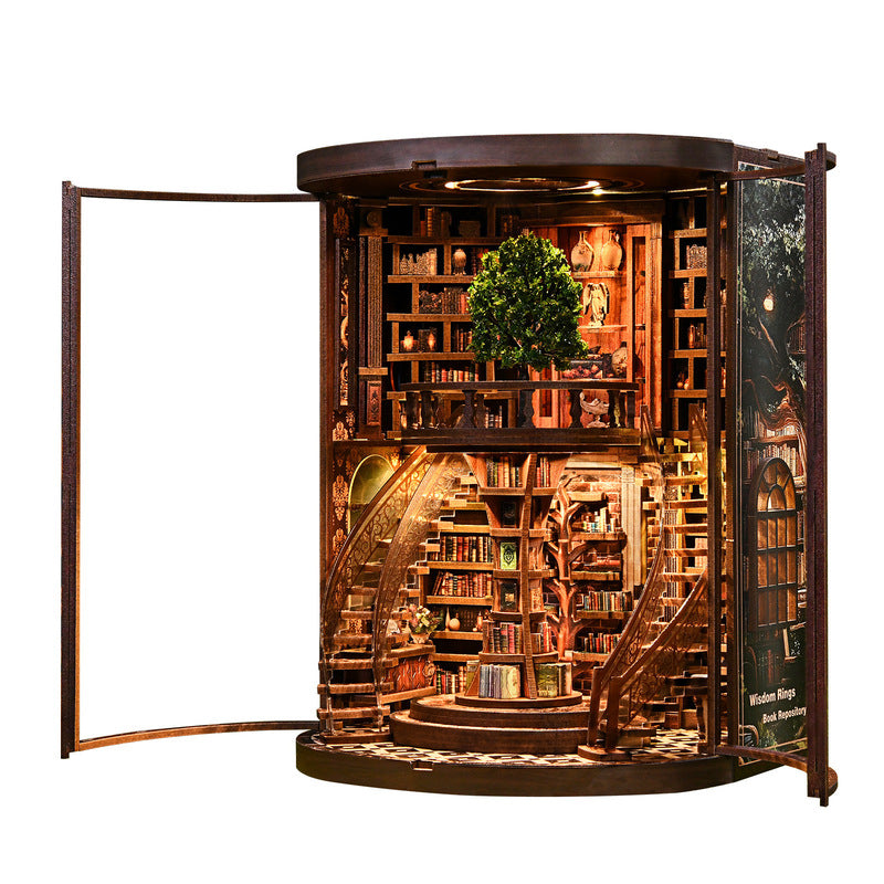 DIY Wooden Book Nook Kit for Glowing Library Decor