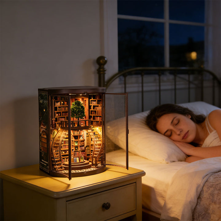 DIY Wooden Book Nook Kit for Glowing Library Decor