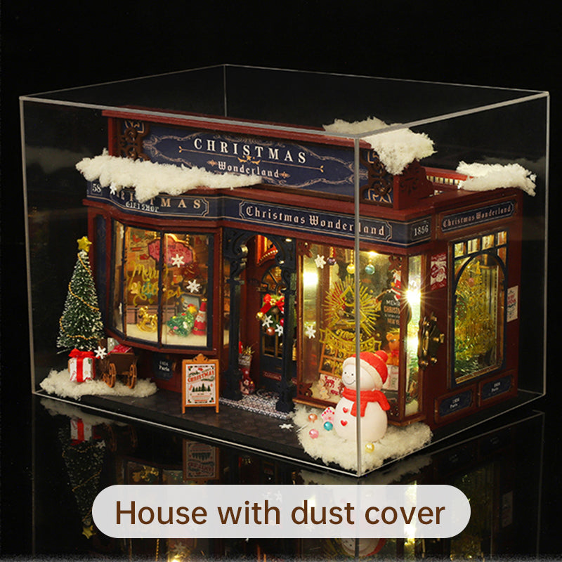 Christmas Miniature Dollhouse With LED Lights Display