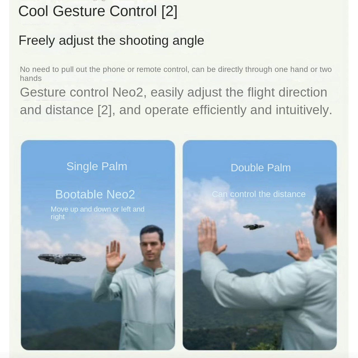 Mini Camera Drone Neo 2: Palm Takeoff, Gesture Filming