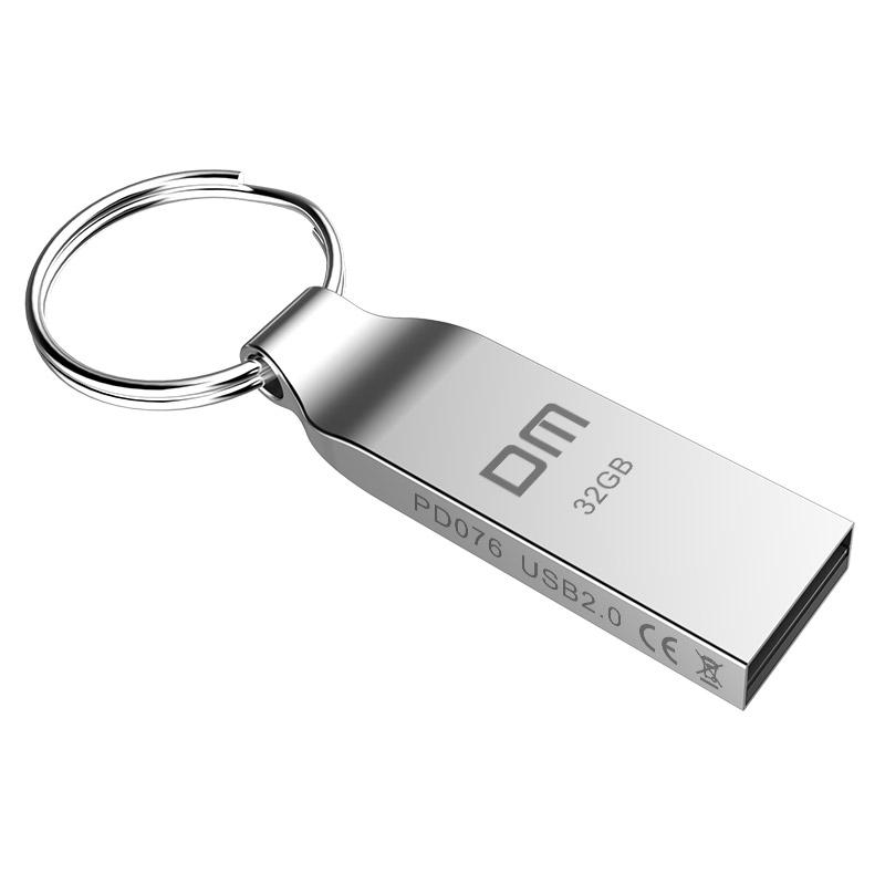 All-Metal 32GB USB Flash Drive with Keyring Loop Clip
