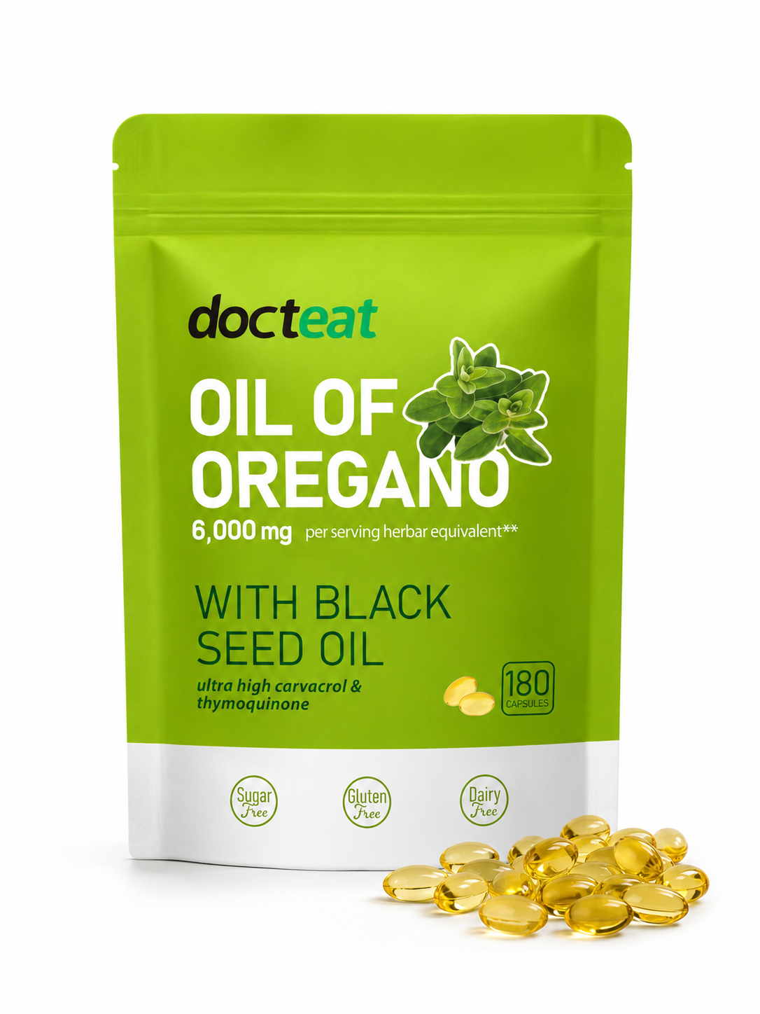 Oregano Oil & Black Seed Capsules — 6,000mg | 180 Count