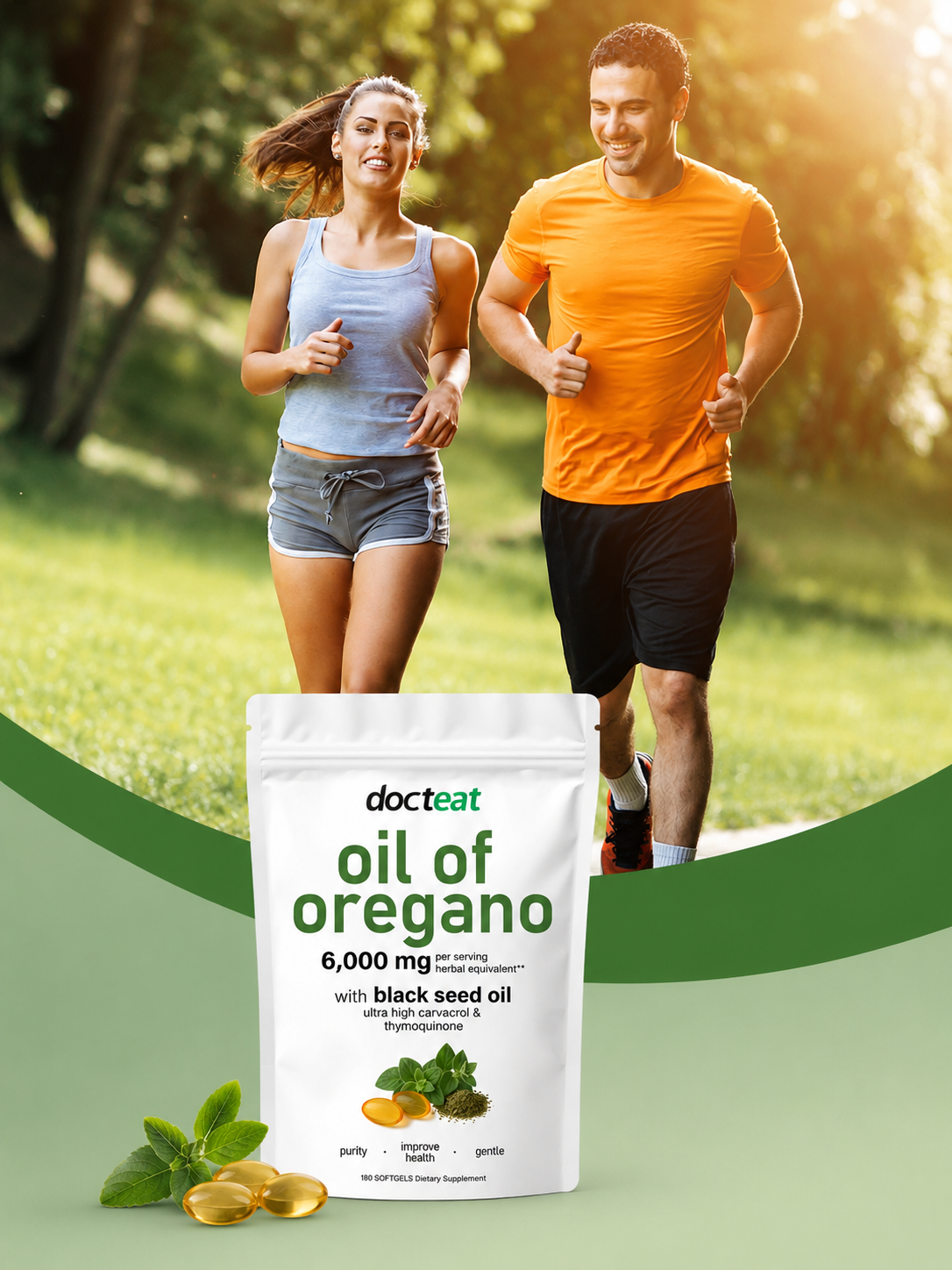Docteat Oil of Oregano Capsules — 6,000 mg + Black Seed