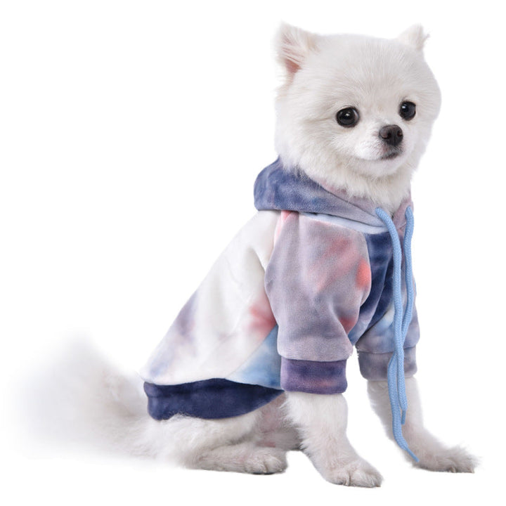 Small Pet Hoodie: Cozy Tie-Dye Warmth for Winter Walks