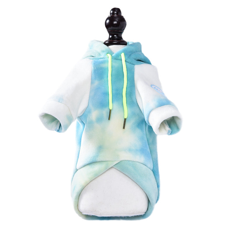 Small Pet Hoodie: Cozy Tie-Dye Warmth for Winter Walks
