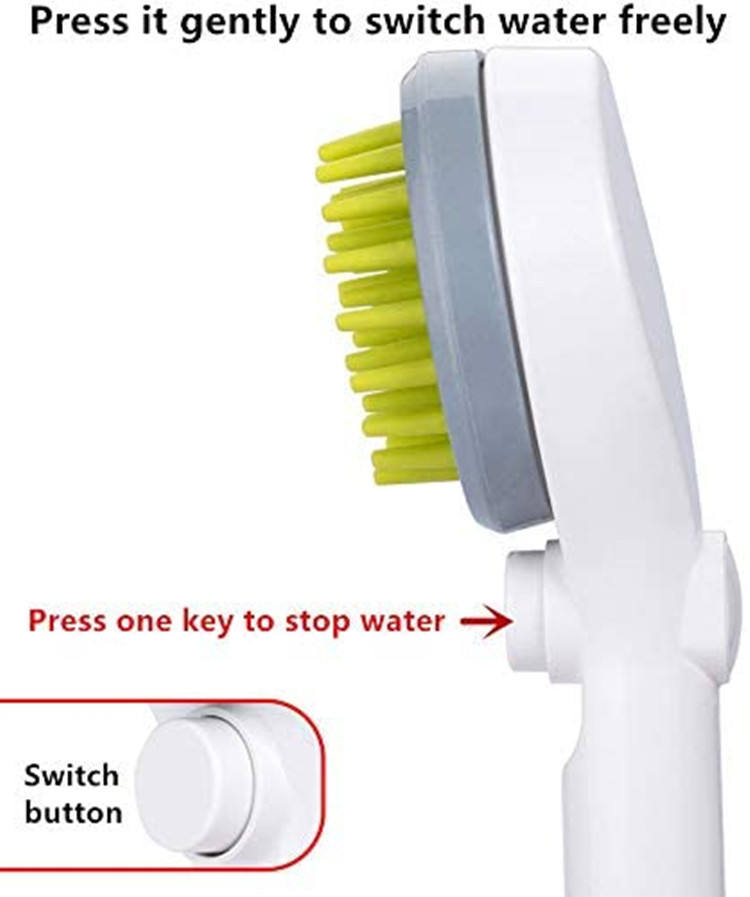 Dog Bath Shower Brush with One-Touch Water Control