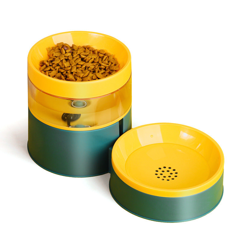 Raised Pet Feeder Bowl With Visible Water Reservoir