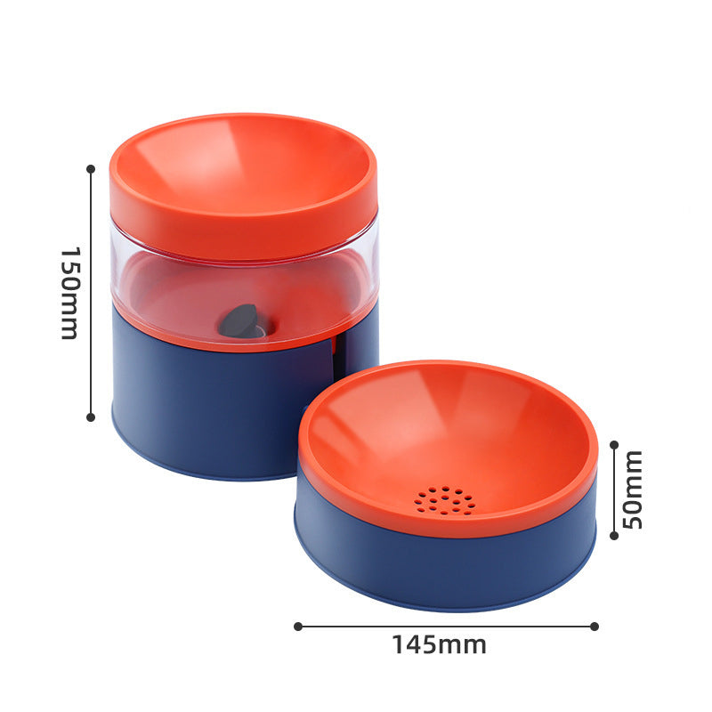 Raised Pet Feeder Bowl With Visible Water Reservoir