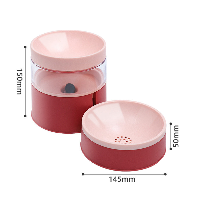 Raised Pet Feeder Bowl With Visible Water Reservoir
