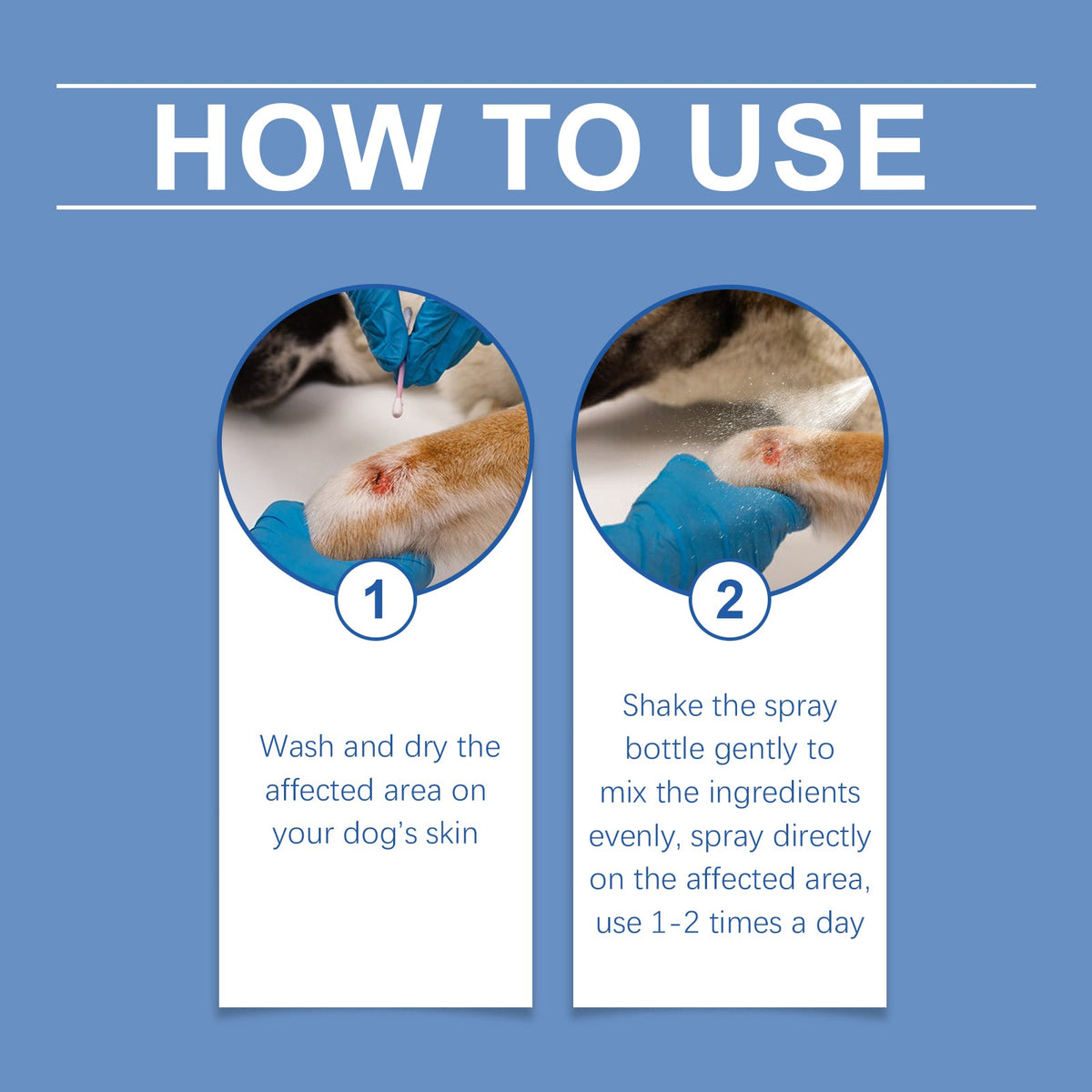 Dog Care Spray for Itch Relief and Wound Soothing