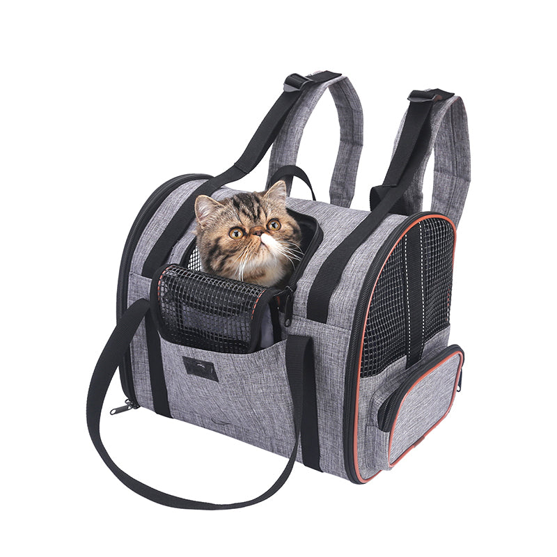 Foldable Pet Carrier with Backpack & Shoulder Straps