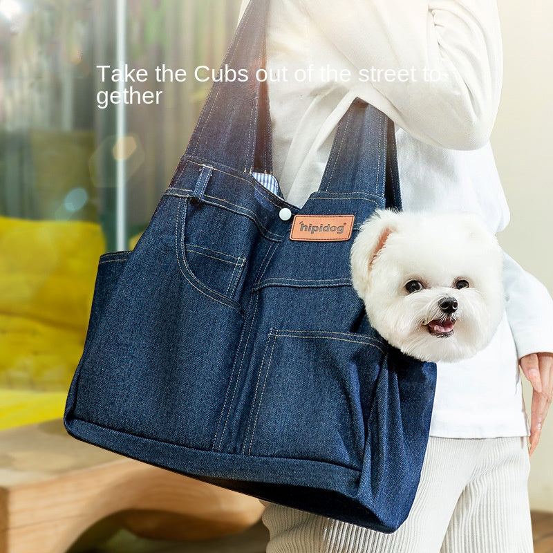Dog Carrier Backpack – Stylish Denim, 6.5kg Capacity