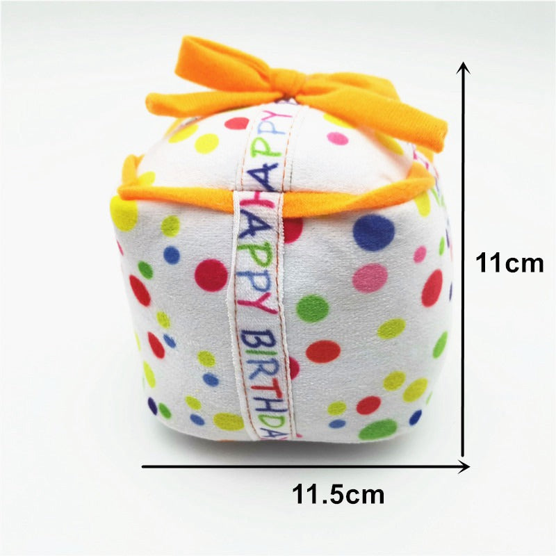 Dog Birthday Cake Toy Set – 5-Piece Squeaky Plush