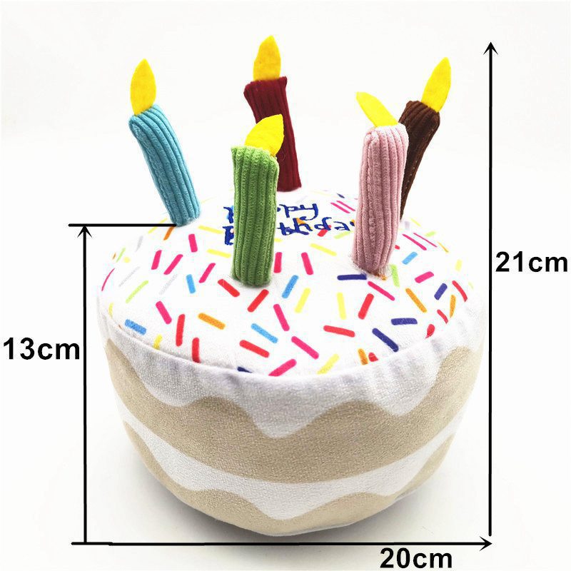 Dog Birthday Cake Toy Set – 5-Piece Squeaky Plush