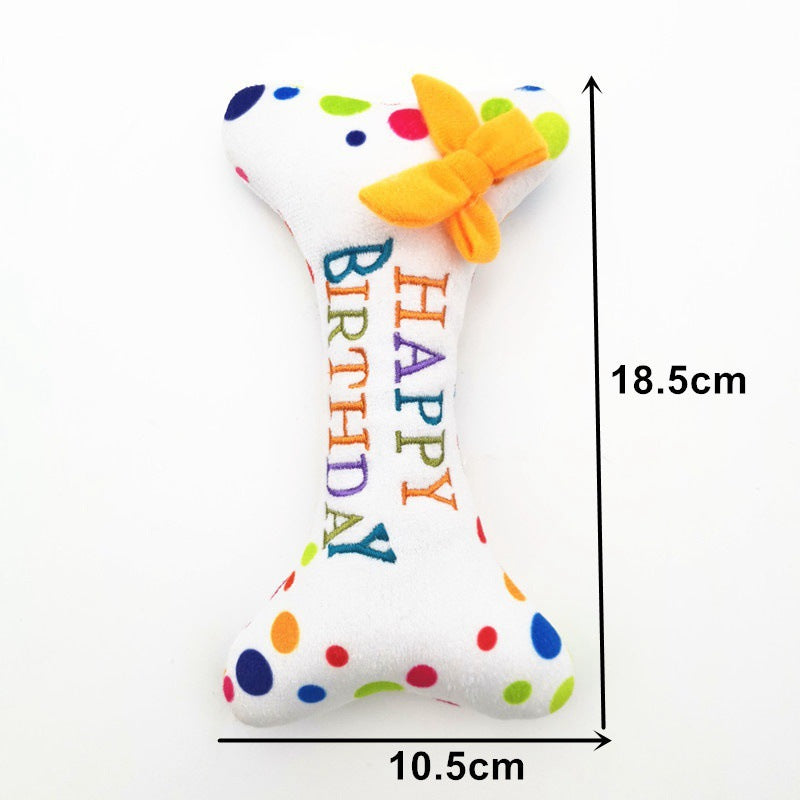 Dog Birthday Cake Toy Set – 5-Piece Squeaky Plush