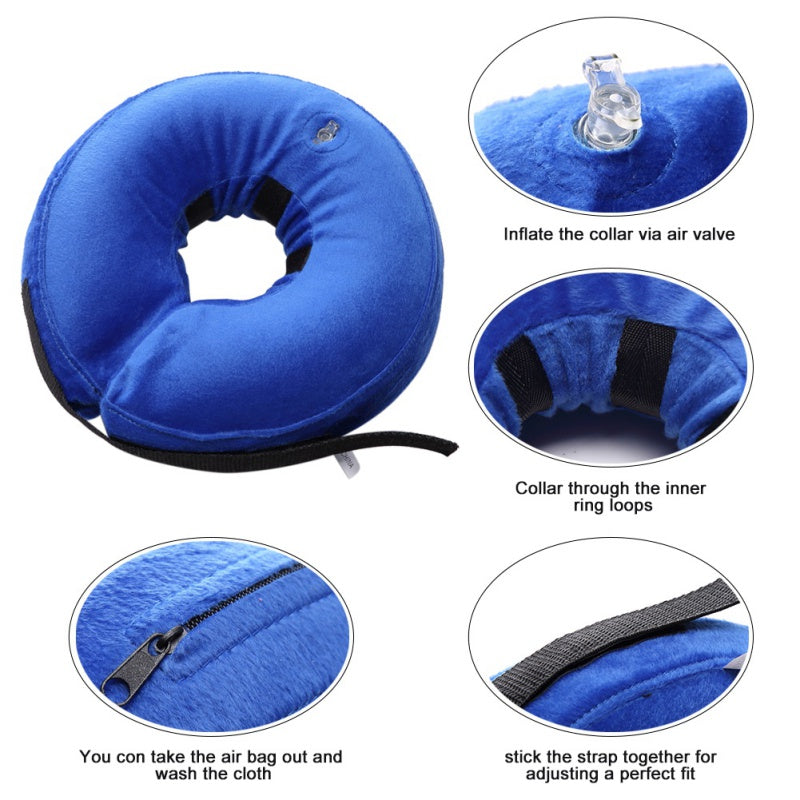 Inflatable Pet Recovery Collar for Wound Protection