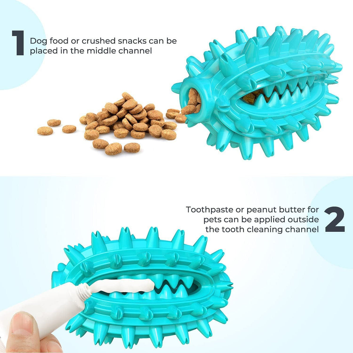 Dog Chew Toy with Treat Channel for Dental Enrichment